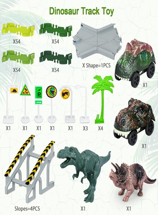 Toyk Dinosaur Toys,Create A Dinosaur World Road Race,Flexible Track Playset and 2 pcs Cool Dinosaur car for 3 4 5 6 Year & Up Old boy Girls Best Gift - Image 2
